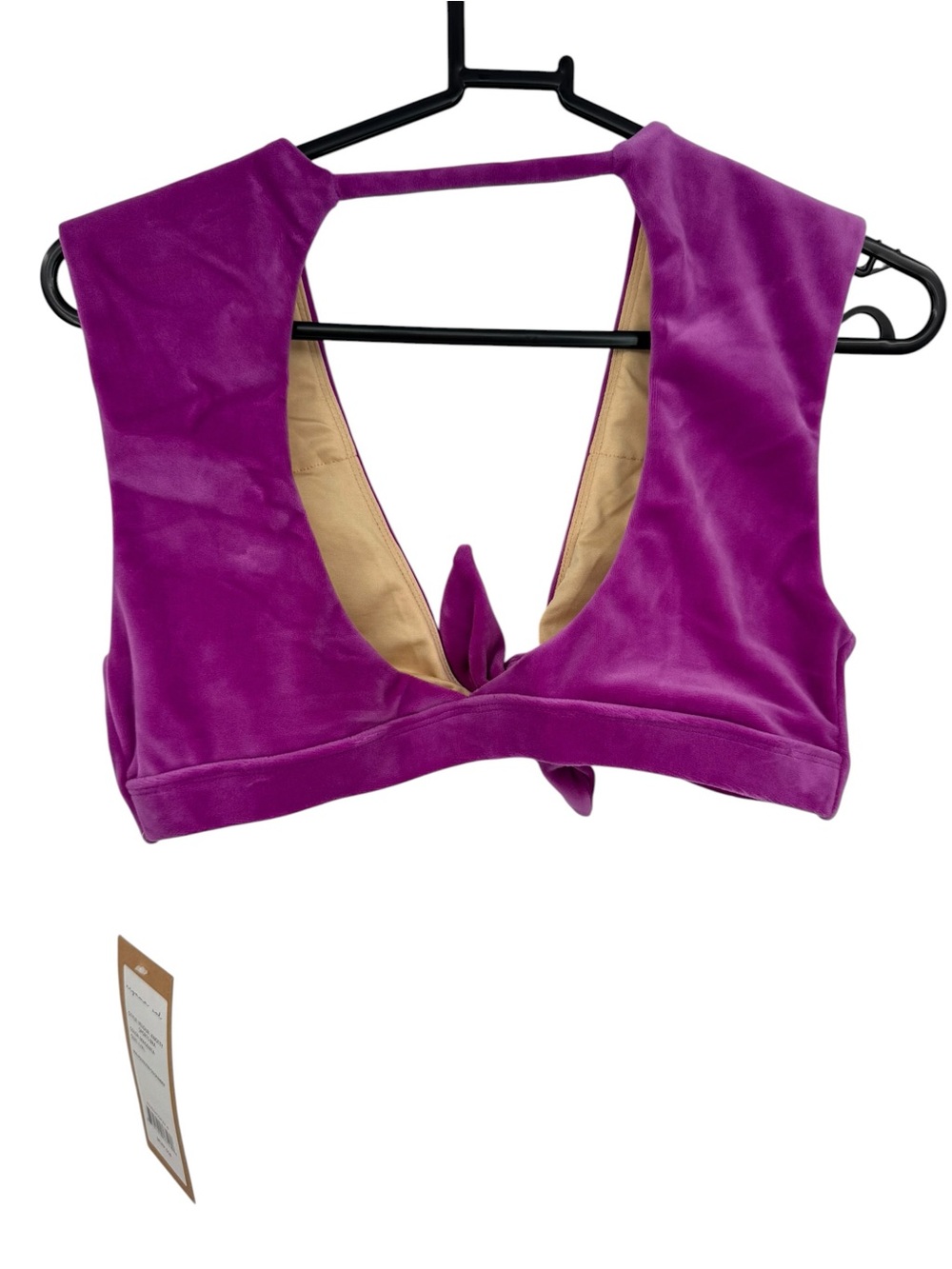 Niyama Sol Velour Purple Velvet Knotty Sports Bra Crop Top L/XL - Picture 4 of 6